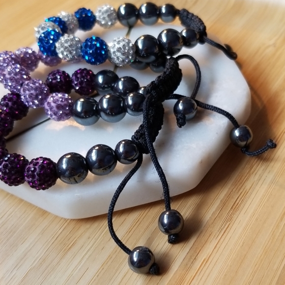 3 adjustable bead bracelets - Picture 3 of 7